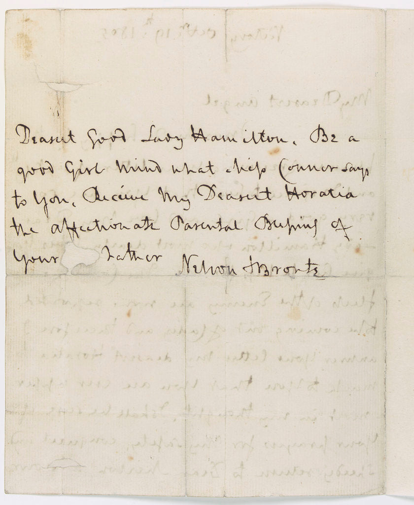 Detail of Last letter from Nelson to Horatia, page two by Horatio Nelson