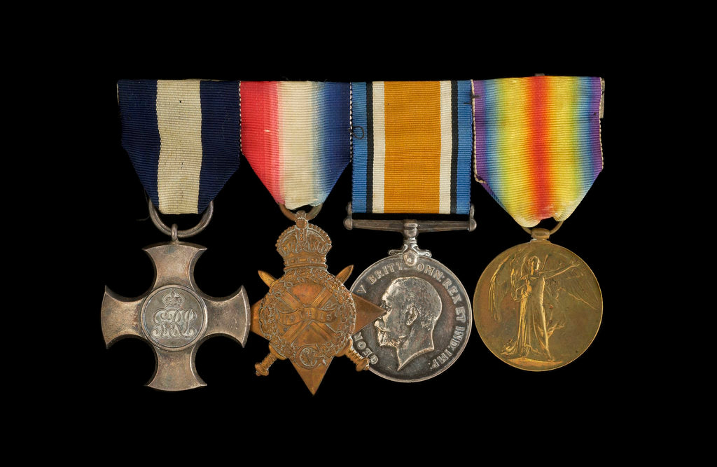 Detail of Medals awarded to Captain Frederick Henry Taylor CBE DSC RN (obverse, l to r, MED1412-1415) by Unknown