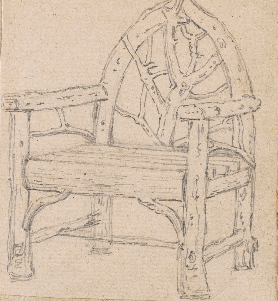 Detail of A study of a garden seat or chair by Thomas Baxter