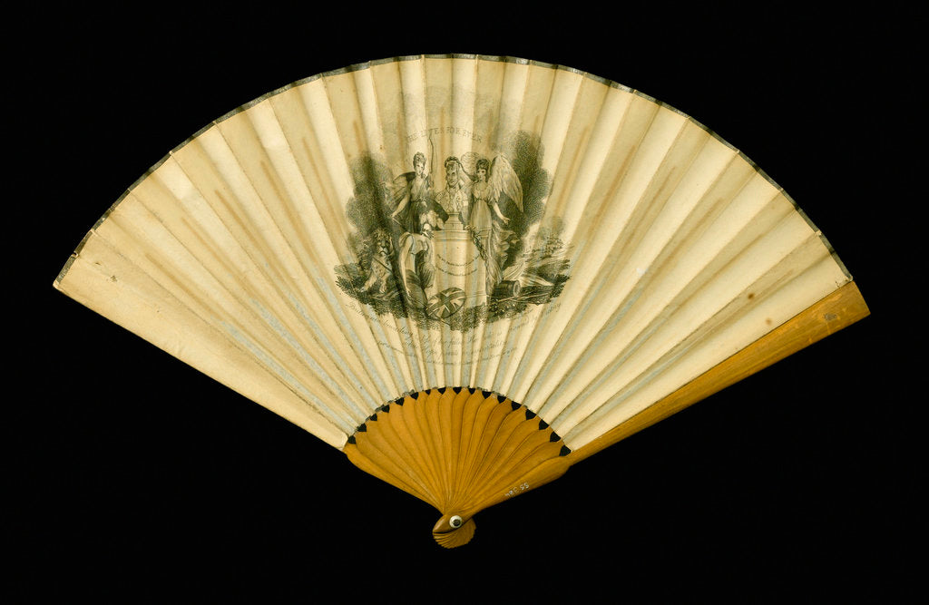Detail of Fan commemorating the Battle of Trafalgar, 1805 by B. Coker