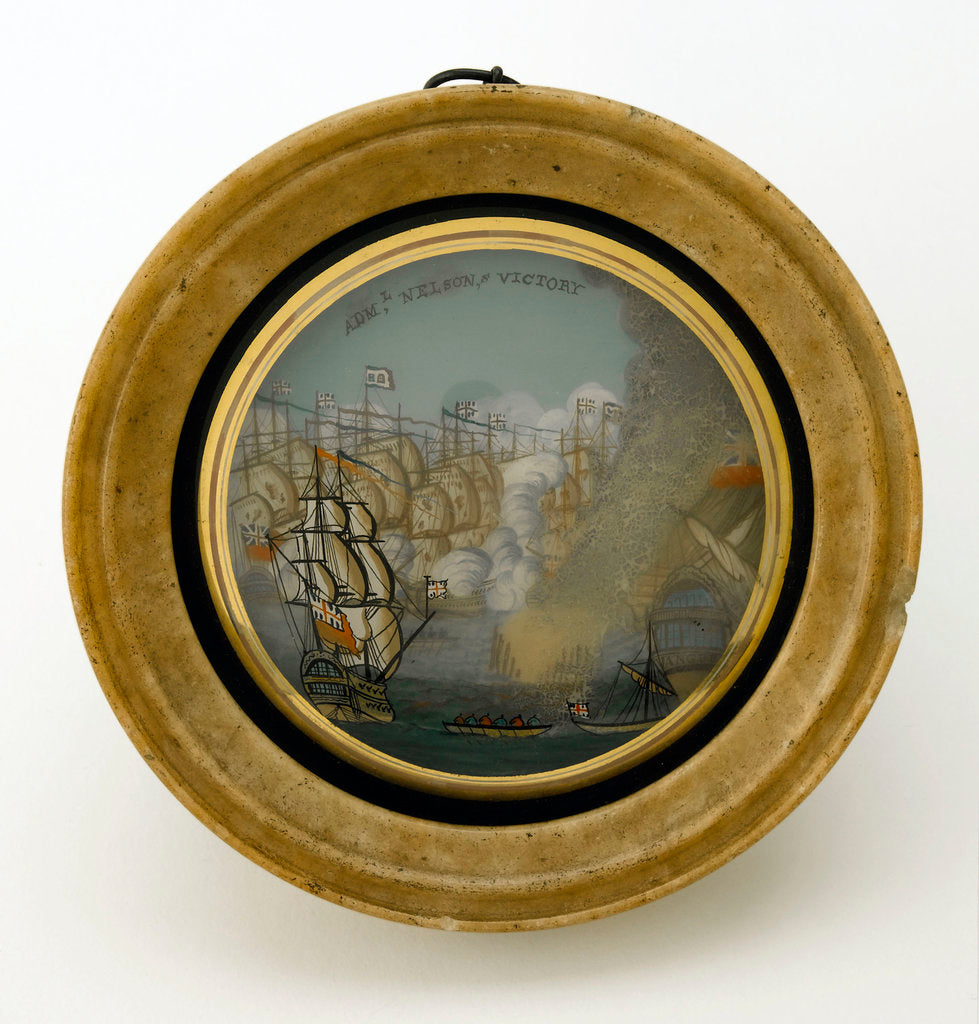 Detail of Glass picture commemorating the Battle of the Nile, 1798 by unknown