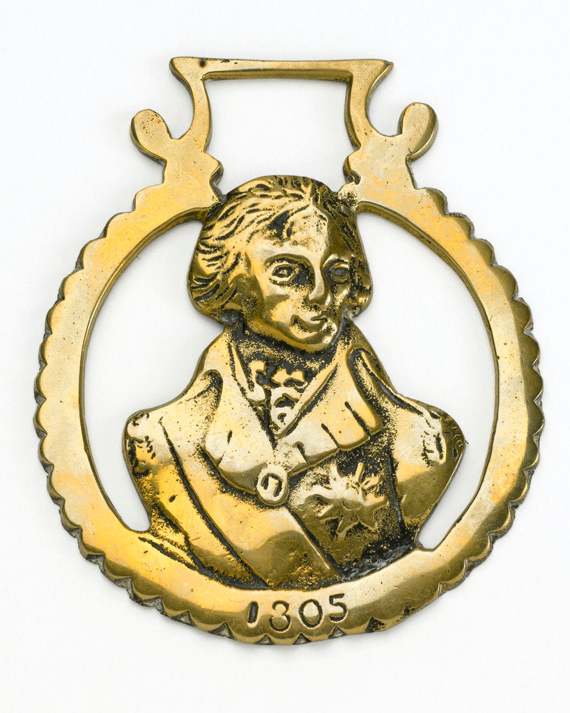 Detail of Horse brass commemorating Vice-Admiral Horatio Nelson (1758-1805) by unknown