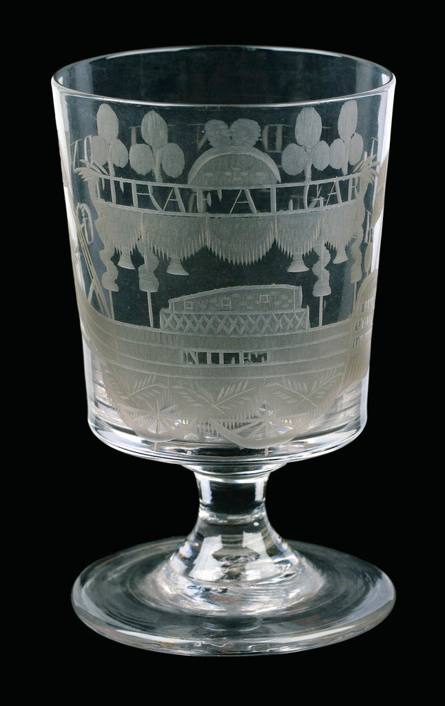 Detail of Rummer depicting Nelson's funeral car by Unknown