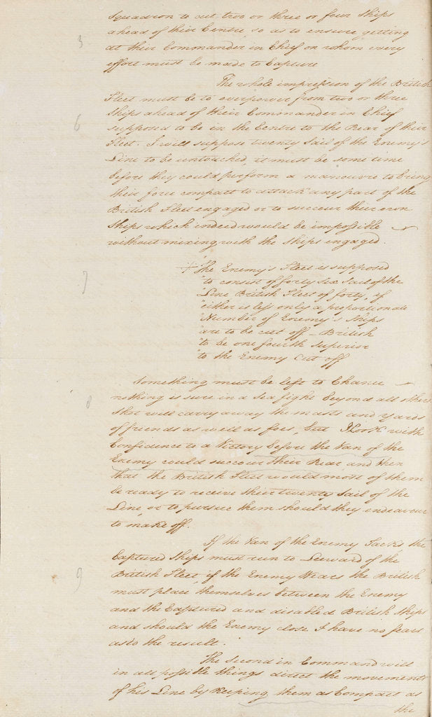 Detail of Nelson's secret memorandum, page one by Horatio Nelson