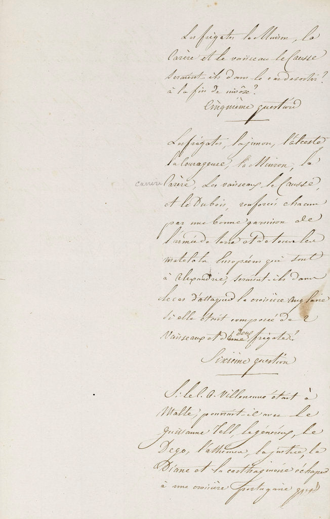 Detail of Letter from Napoleon Admiral Ganteaume, page two by Napoleon Bonaparte