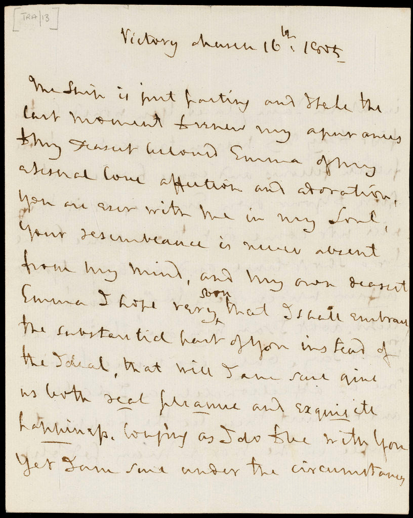 Detail of Letter from Horatio Nelson to Emma Hamilton, March 1805 by Horatio Nelson