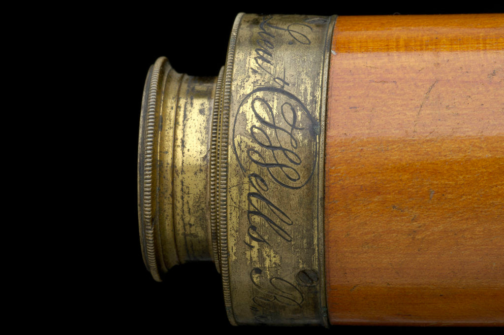 Detail of Pocket telescope - collar inscription by Godfrey Lyons