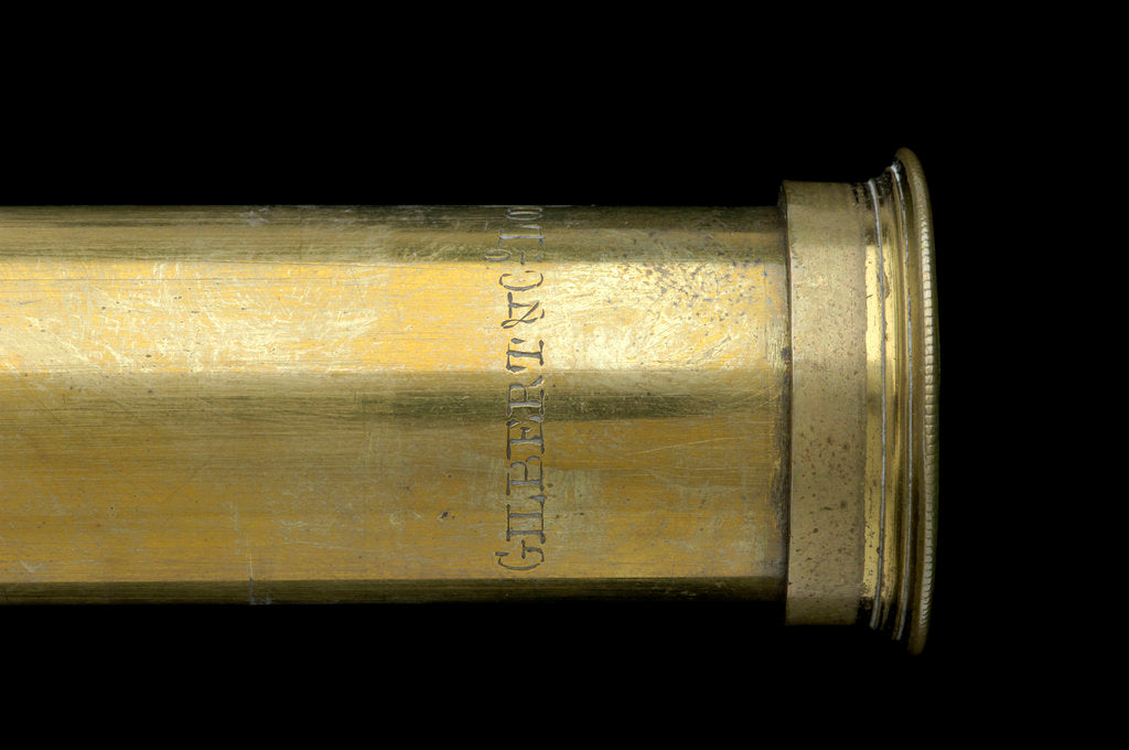 Detail of Pocket telescope - draw tube inscription by Gilbert & Co.