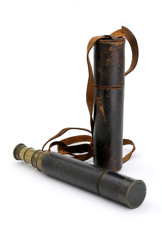 Detail of Portable telescope with case by Edward G. Wood