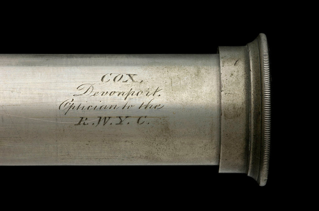 Detail of Officer of the Watch telescope- draw tube inscription by William Cox