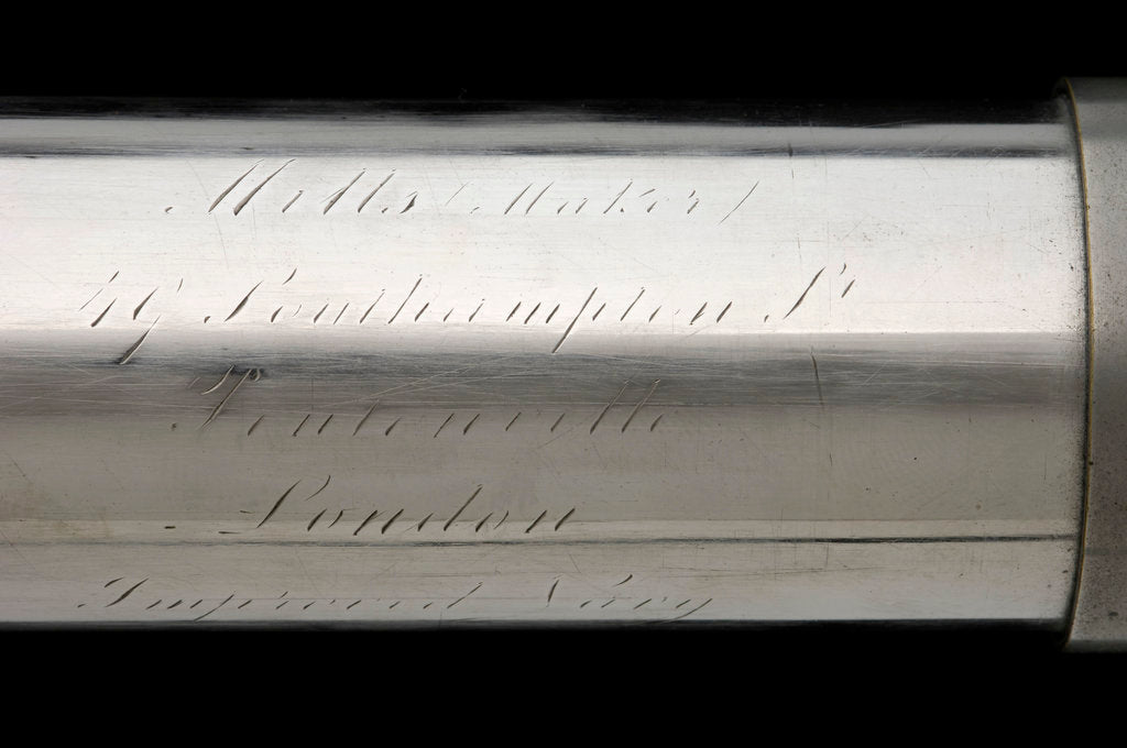 Detail of Naval telescope - inscription by Mills