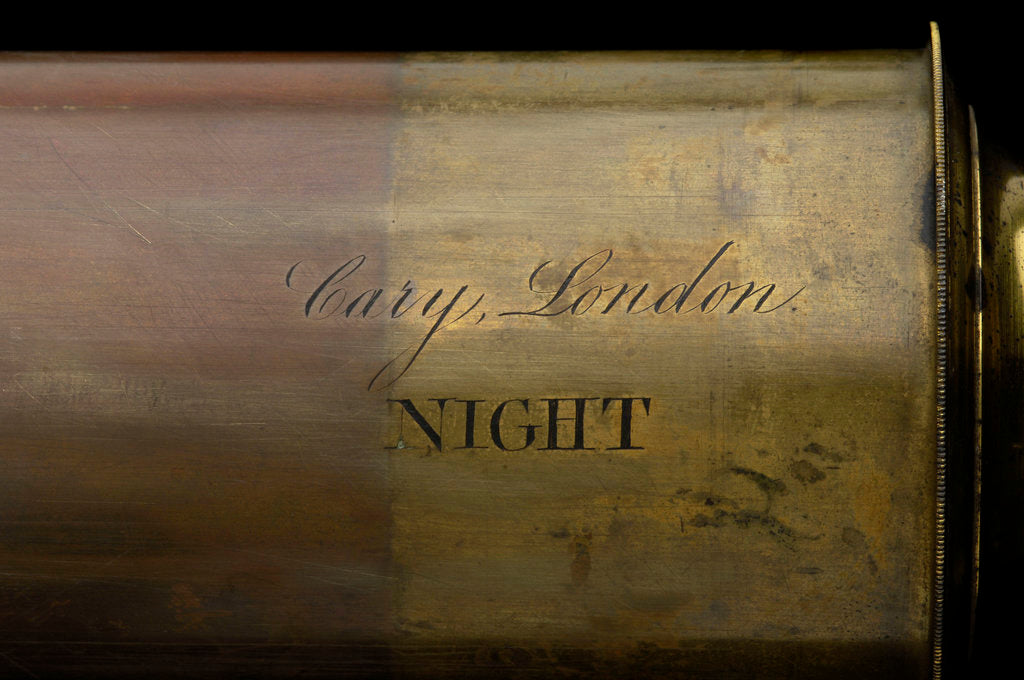 Detail of Night telescope - inscription by William Cary