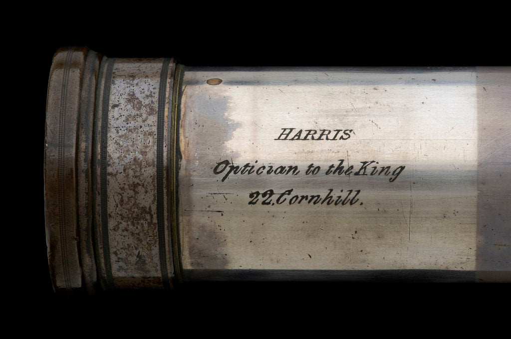 Detail of Naval telescope- draw tube inscription by Thomas Harris & Son