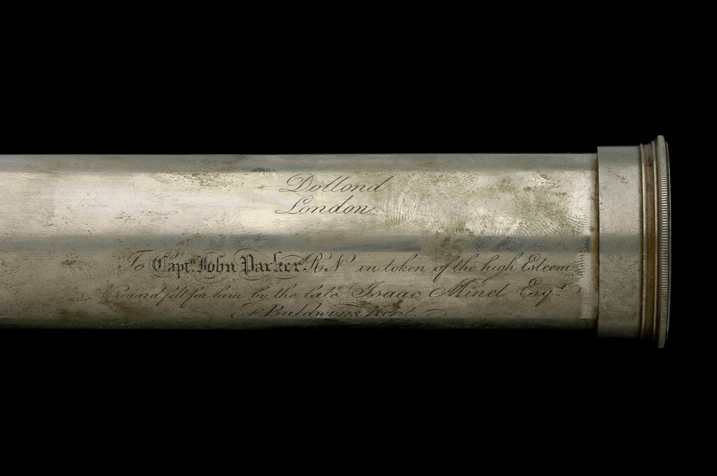 Detail of Naval telescope- draw tube inscription by Dollond
