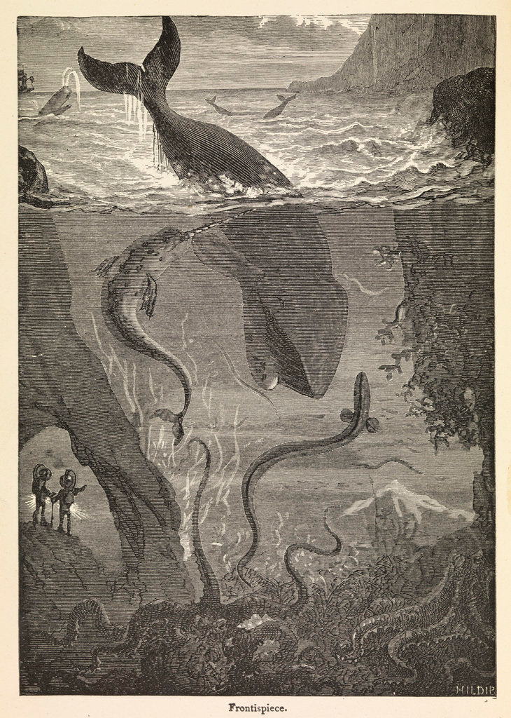Detail of Frontispiece of Jules Verne's 'Twenty Thousand Leagues Under The Sea' by Alphonse-Marie-Adolphe de Neuville