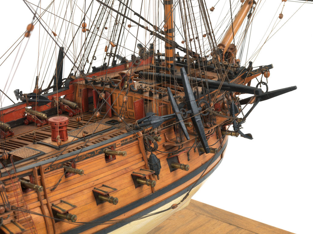 Detail of Ship of 60 guns, starboard foredeck detail by Unknown