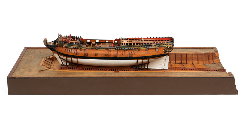 Detail of Fireship, port broadside by Unknown