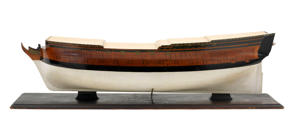 Detail of 'Bellona', port broadside by Unknown
