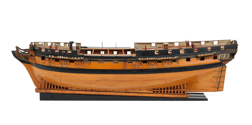 Detail of Ship of 36 guns, port broadside by Unknown