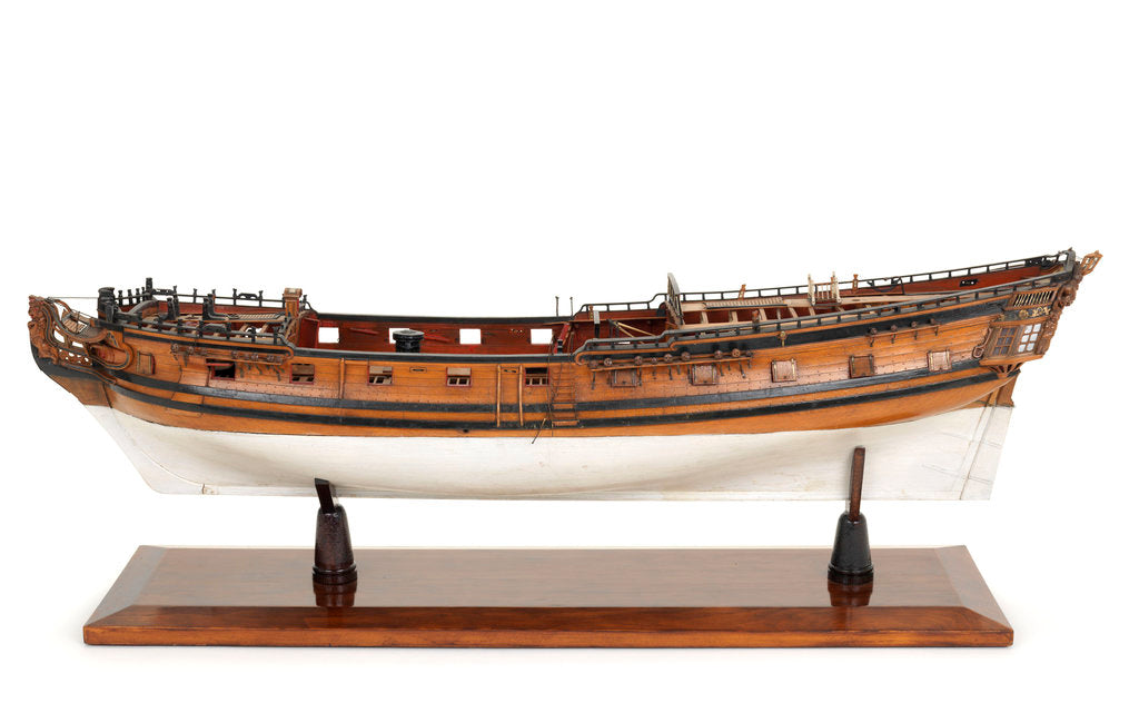 Detail of Ship of 20 guns, port broadside by Unknown