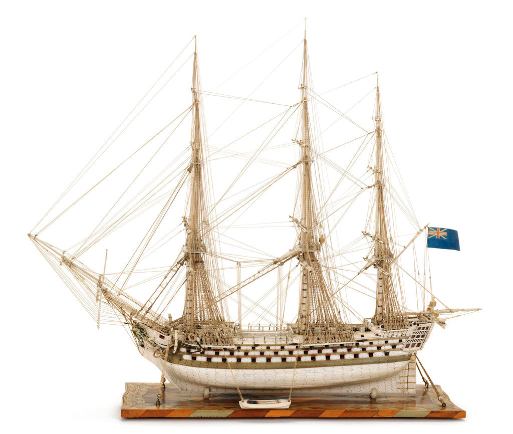 Detail of Ship of 100 guns, port broadside by Unknown