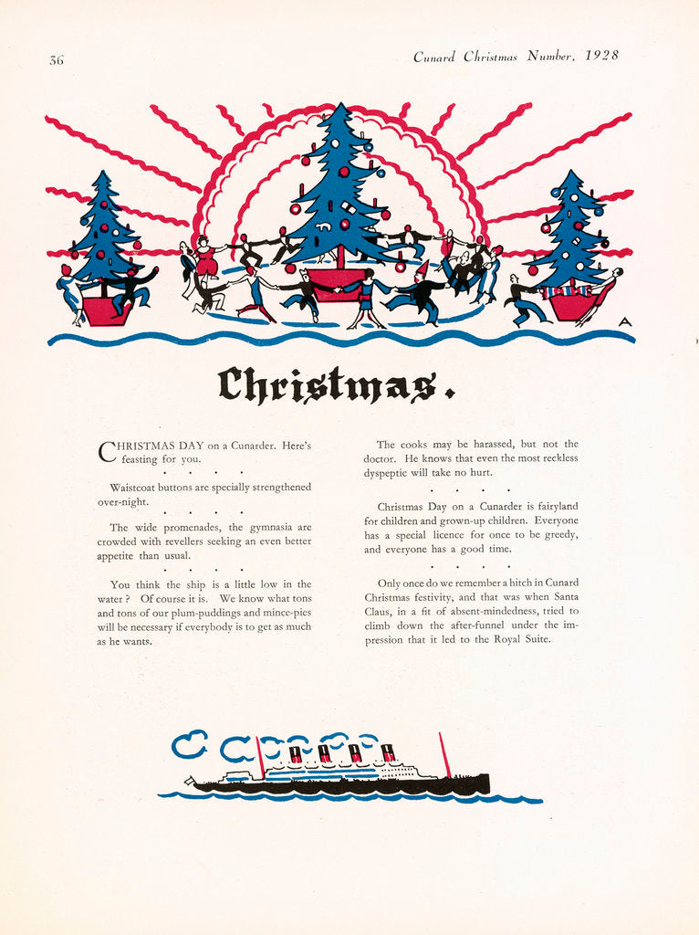 Detail of Cunard Christmas Annual 1928, page 36 by unknown