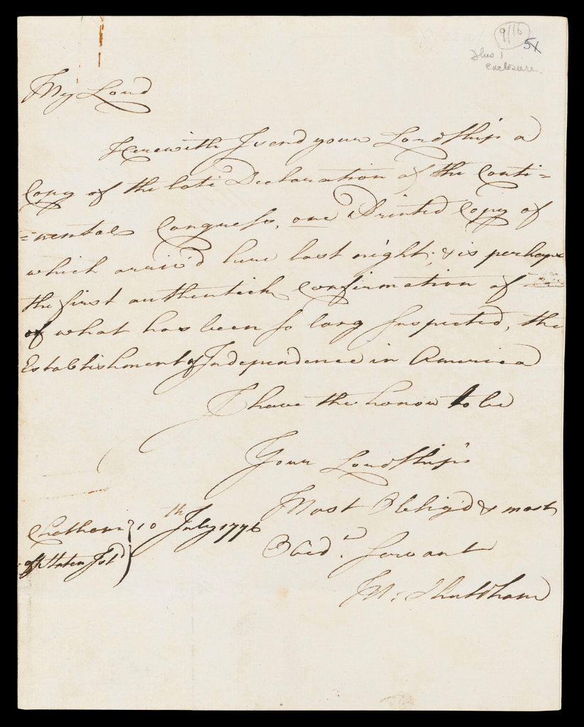 Detail of Letter from the Sandwich Papers by unknown