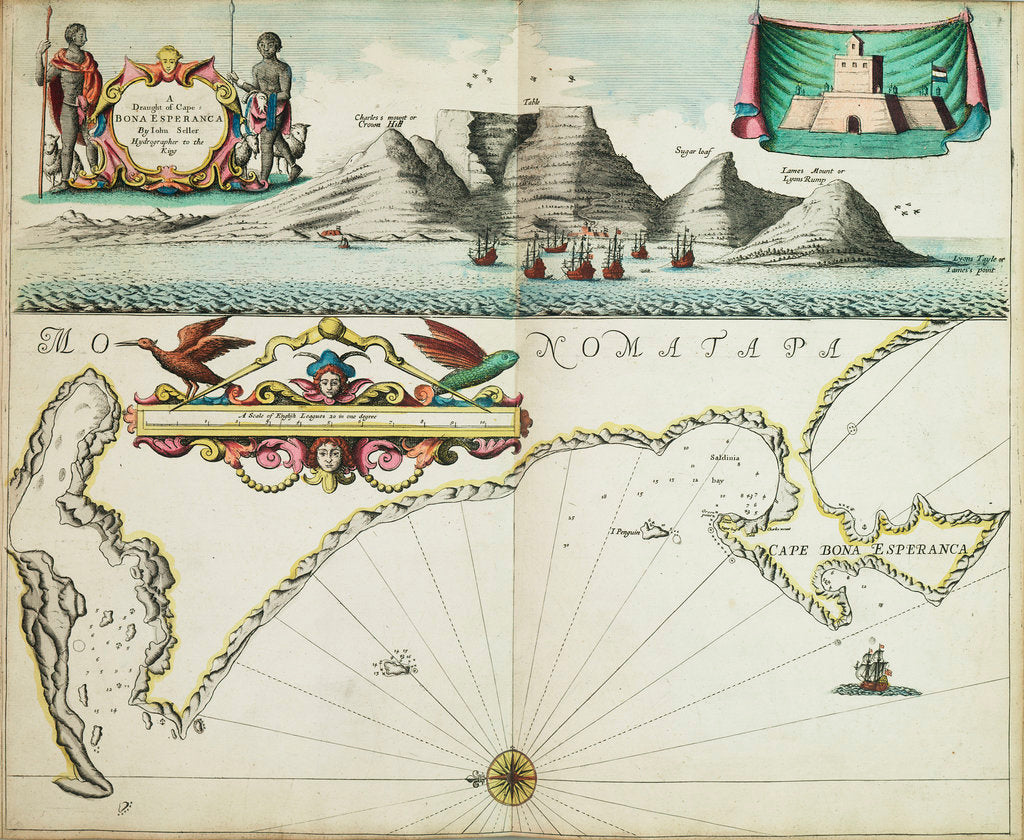 Detail of A chart of Guinea describing the sea coast from Cape de Verde to Cape Bona Esperanca by John Seller