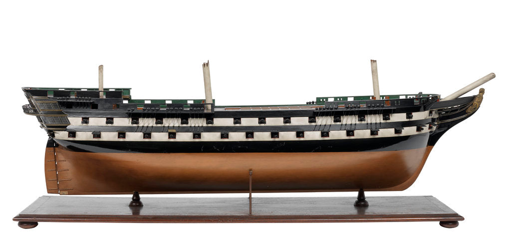 Detail of Second rate warship, 80 guns by Unknown