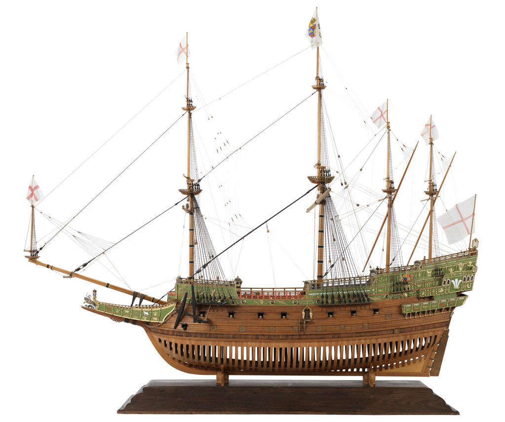 Detail of 'Prince Royal' (fl.1610); Warship; 55 guns by Basil Grenville Peter