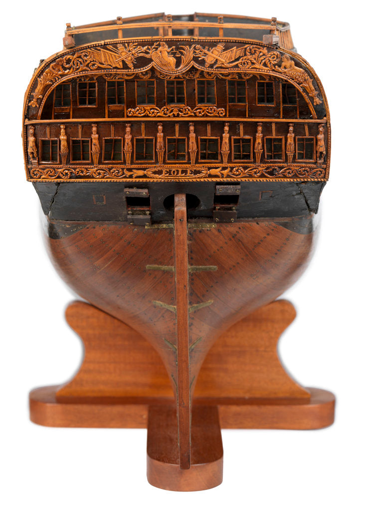 Detail of Contemporary full hull model of the 'L'Éole' (1789), a French 74-gun two-decker ship of the line by Unknown