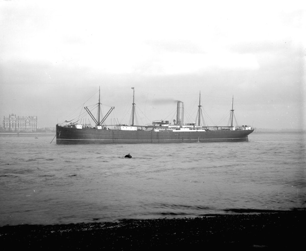 Detail of 'Ayrshire' (Br, 1903) anchored on the River Thames at Tilbury by unknown