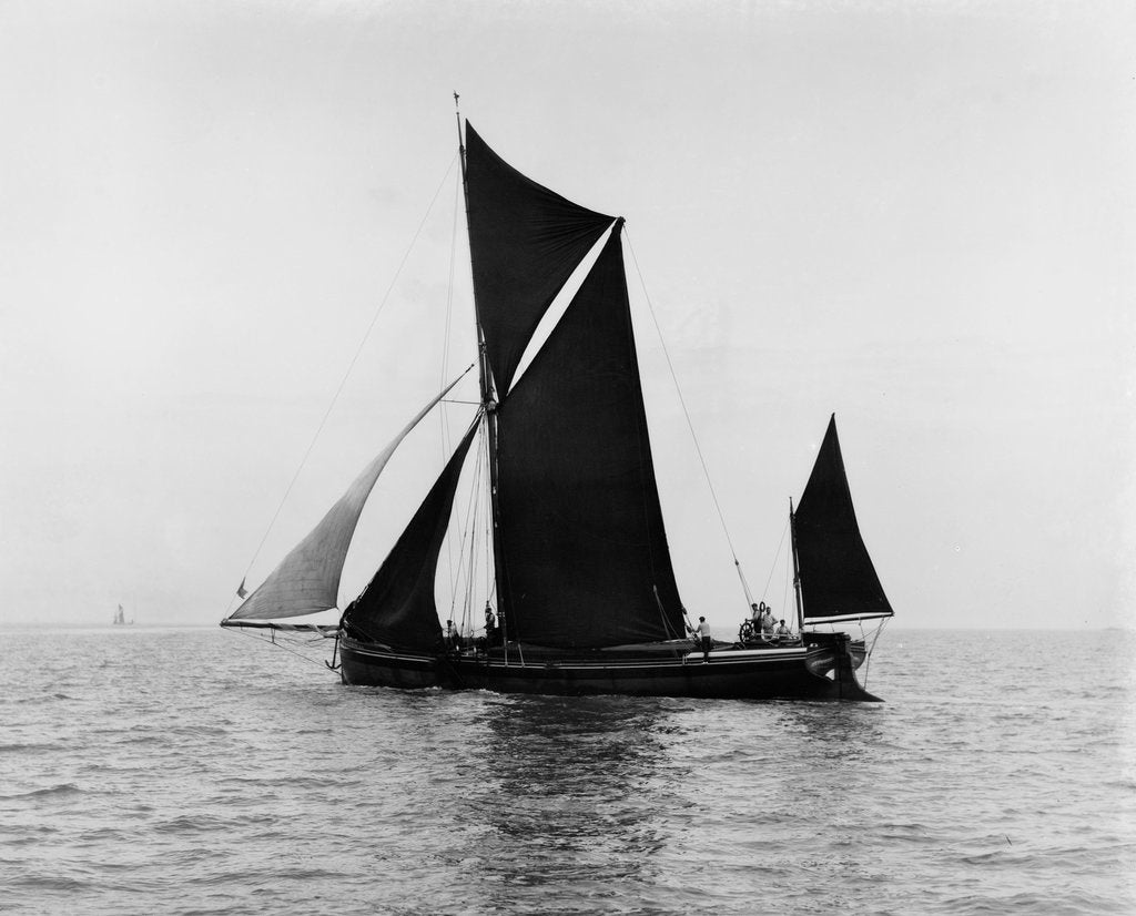Detail of Sailing barge 'Veronica' (Br, 1906) under sail by unknown