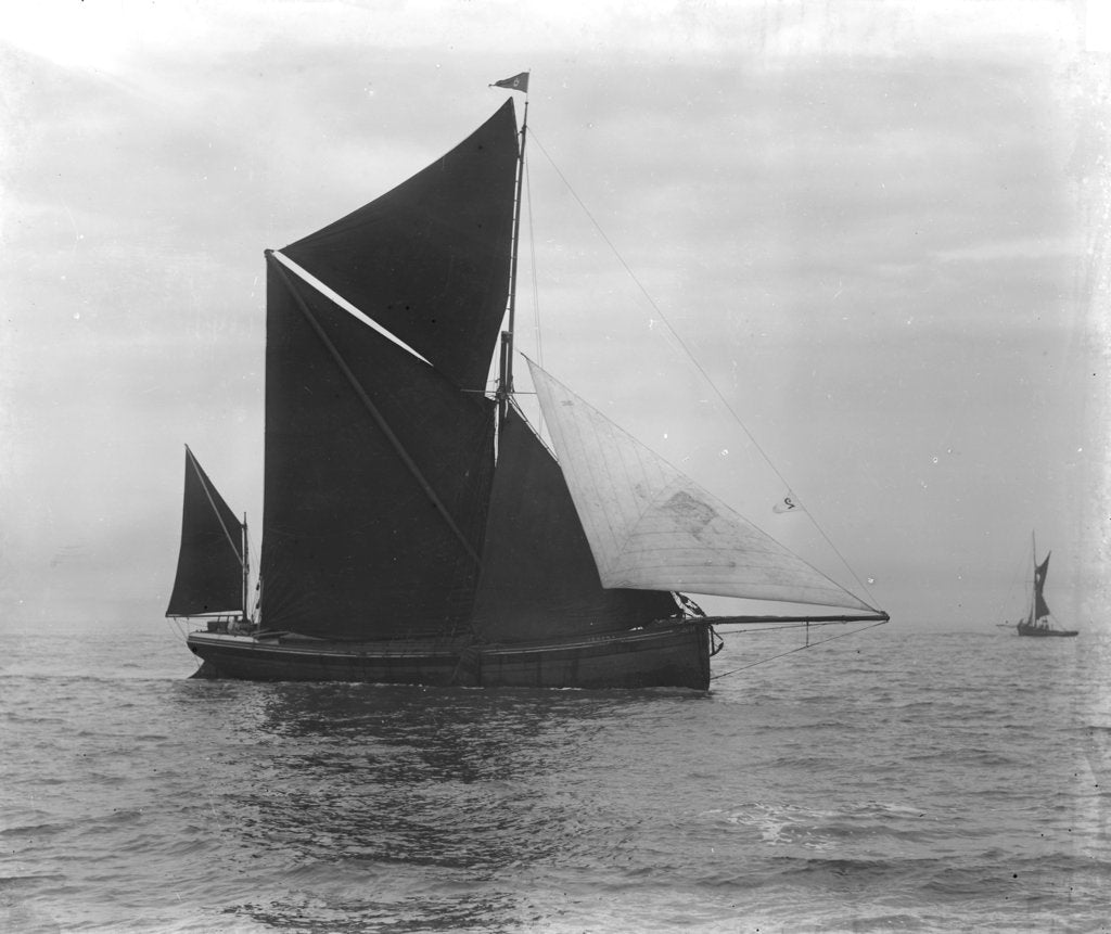 Detail of Sailing barge 'Verona' (Br, 1905) under sail by unknown