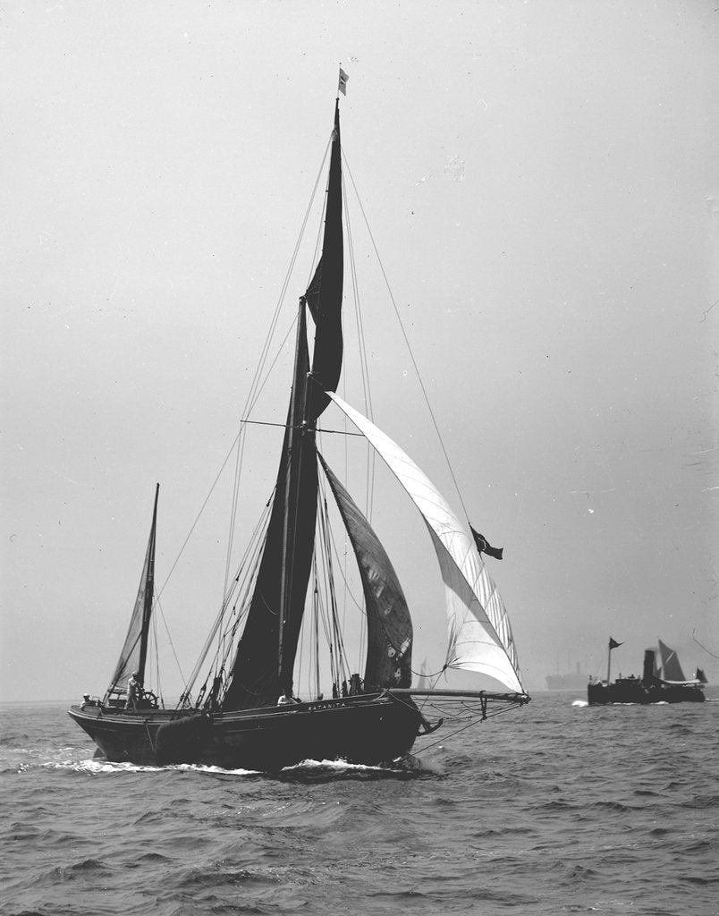 Detail of 'Satanita' (Br, 1897) under sail by unknown