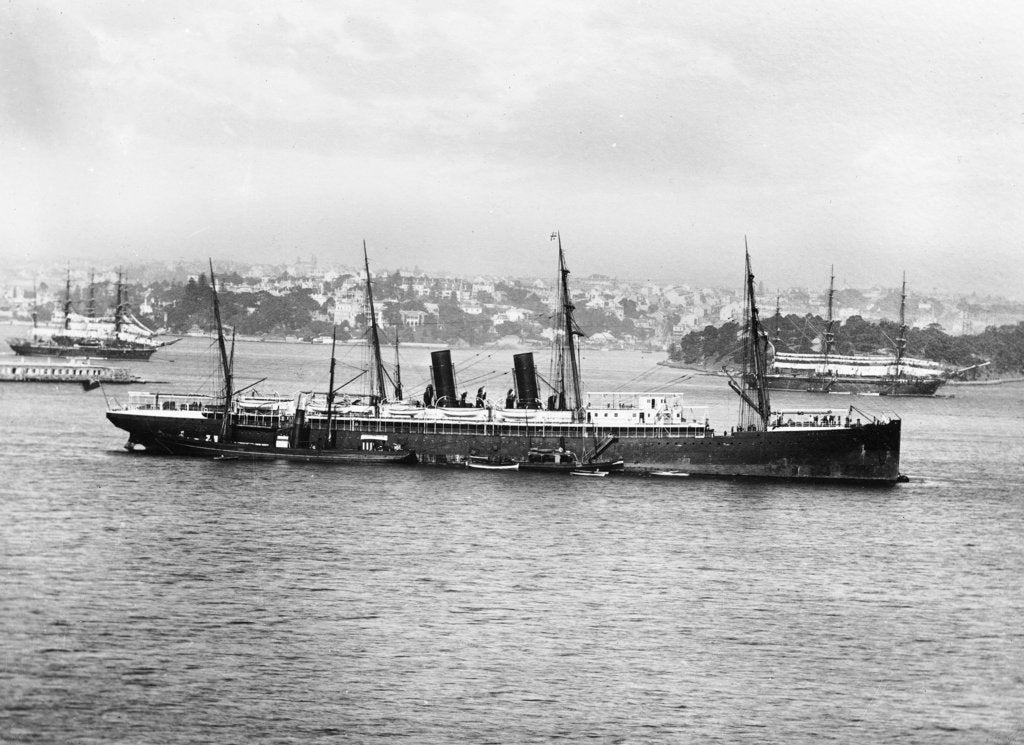 Detail of Photograph of passenger liner 'Ormuz' (1886) in Sydney by unknown