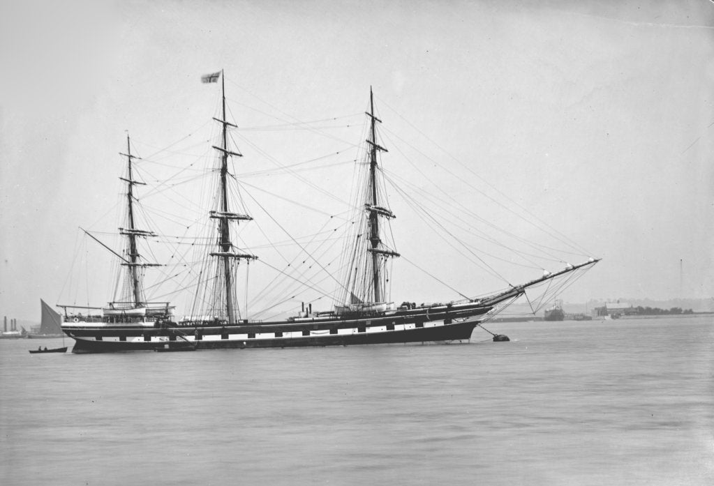 Detail of Distant starboard side view of the vessel Waitangi (1874) by F C Gould & Son