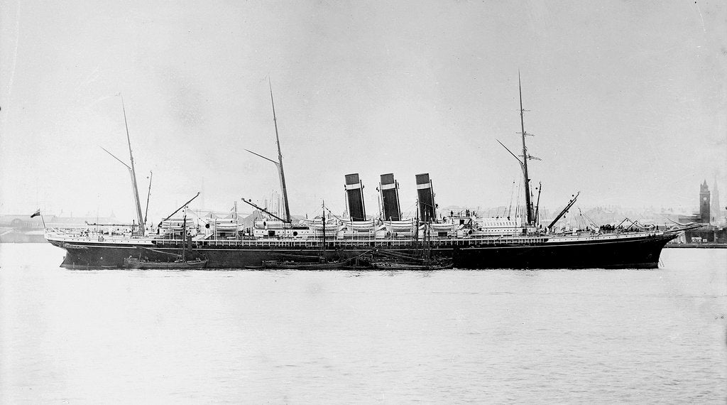 Detail of Passenger liner 'City of New York' (1888) at anchor, River Mersey, Liverpool by unknown