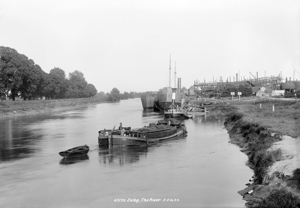 Detail of The River Ouse, showing the yard of the Selby Shipbuilding and Engineering Co Ltd. by unknown