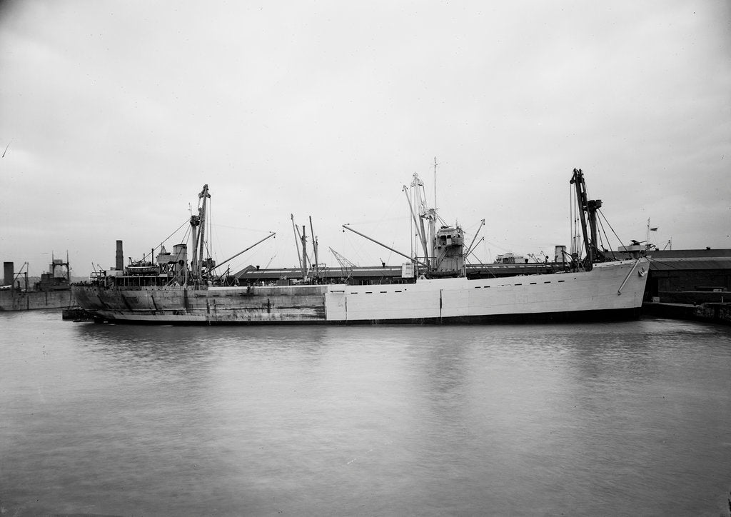 Detail of 'Empire Elaine' (1942), lying at quayside prior to 17 May 1943 by unknown