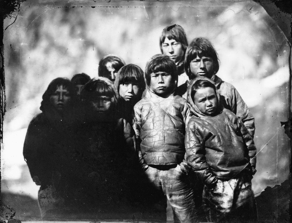 Detail of Group portrait of Inuit boys by Edward Augustus Inglefield