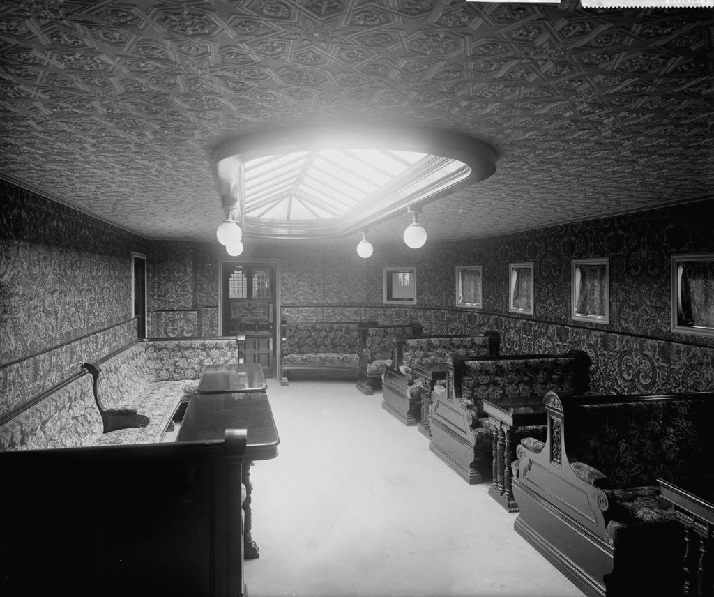 Detail of First Class Smoking Room of the 'Australia' (1892) by Bedford Lemere & Co.