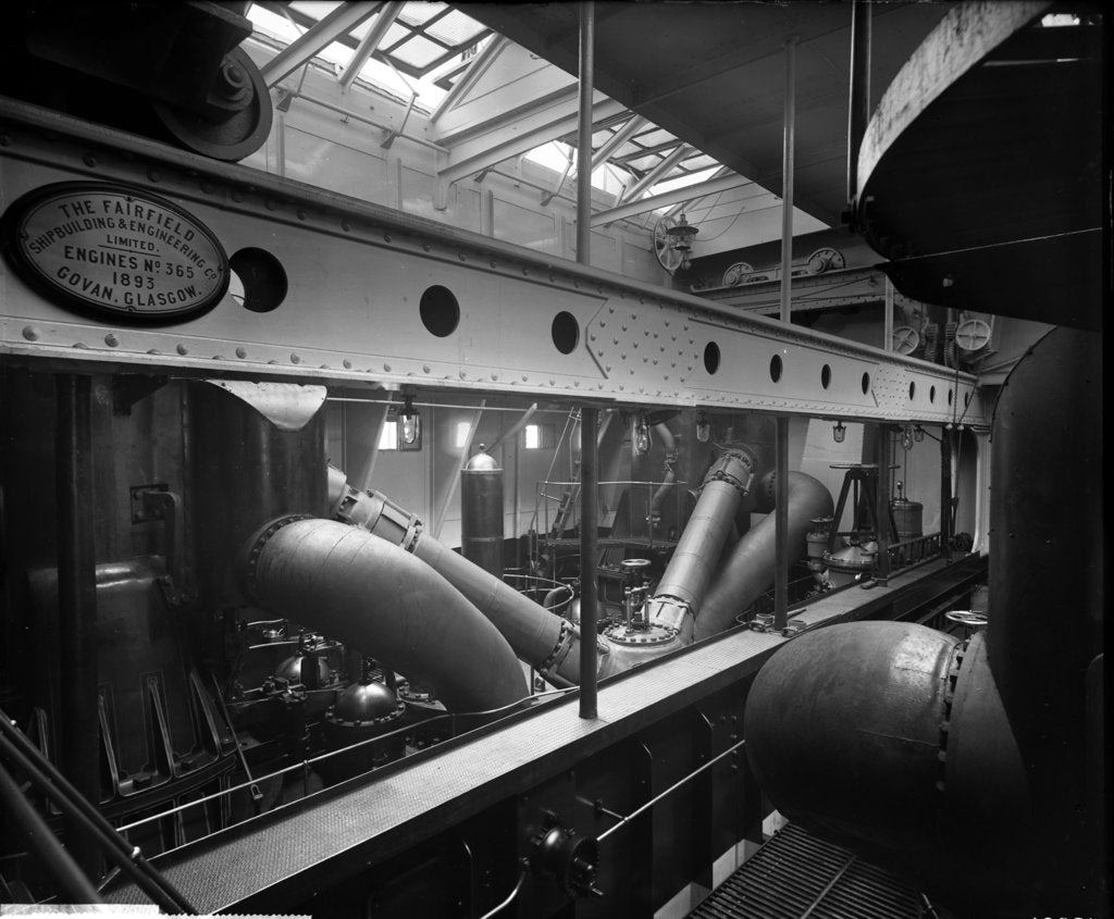 Detail of Engine Room on the 'Lucania' (1893) by Bedford Lemere & Co.