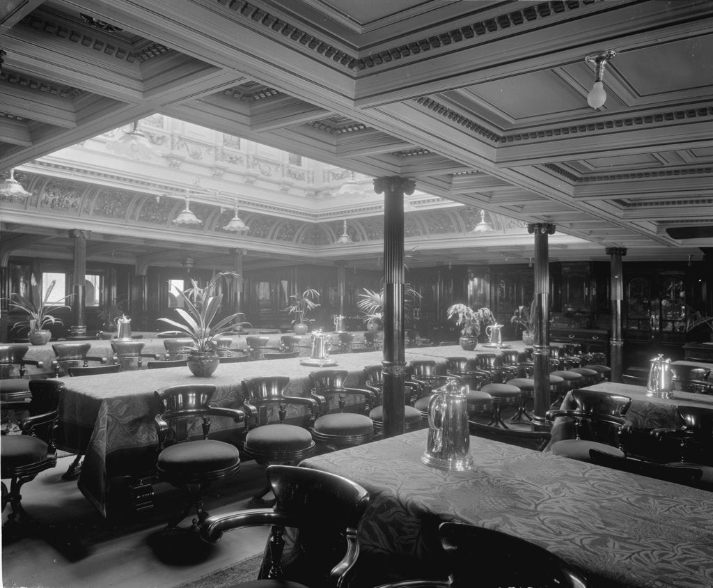 Detail of First Class Dining Salon on the 'Omrah' (1899) by Bedford Lemere & Co.