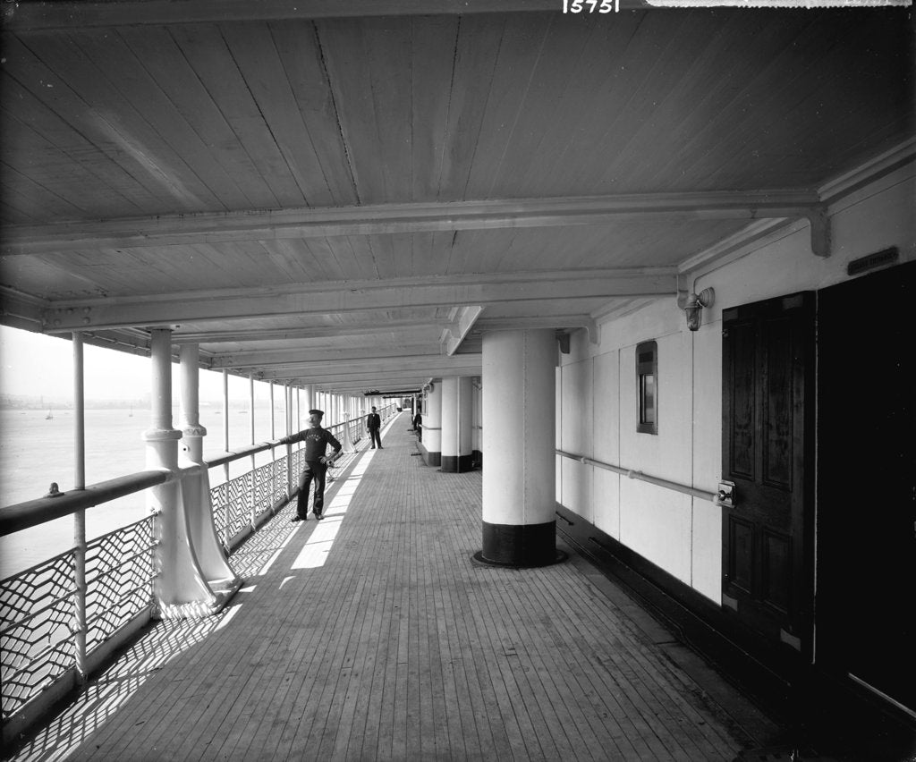 Detail of First Class Promenade on the 'Lucania' (1893) by Bedford Lemere & Co.