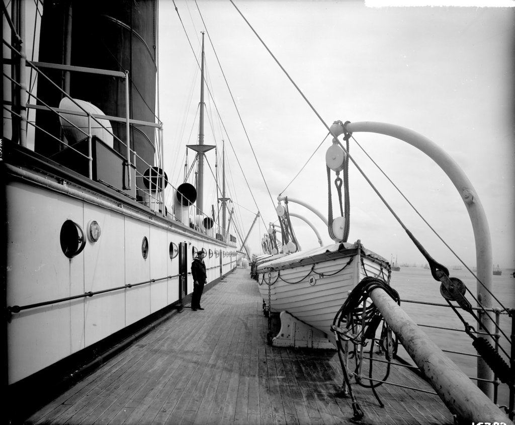 Detail of Boat Deck on the 'Saxonia' (1900) by Bedford Lemere & Co.