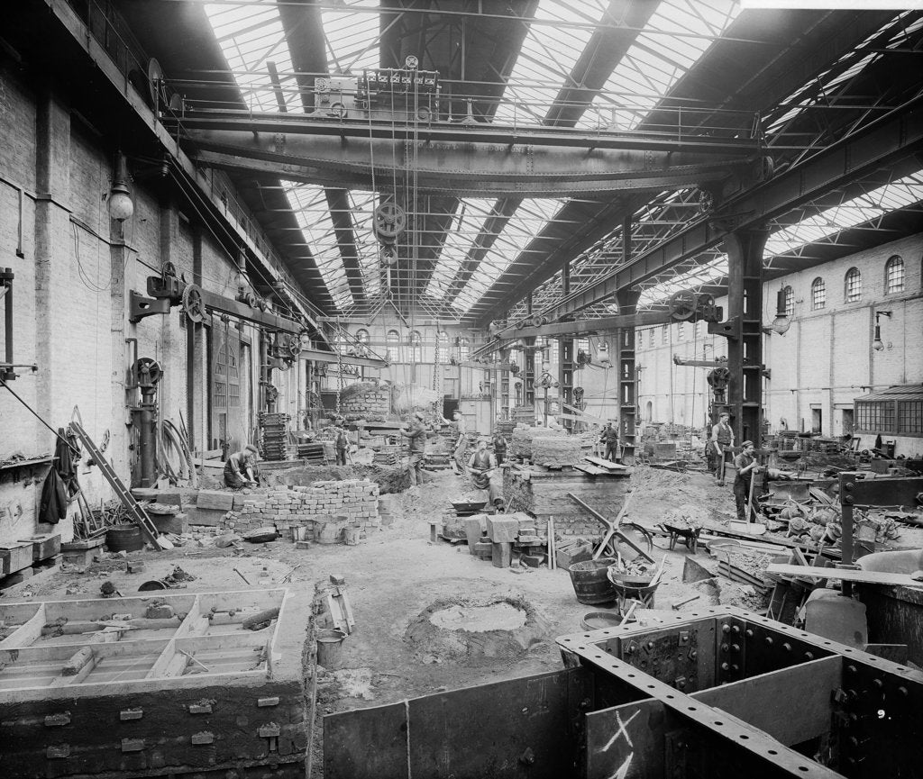 Detail of Brass Foundry at John Brown & Co. Ltd, Clydebank, 1901 by Bedford Lemere & Co.