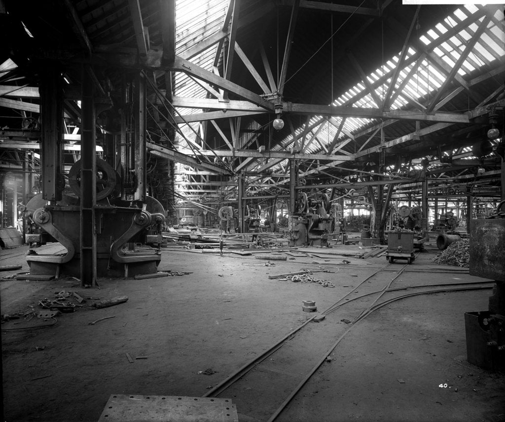 Detail of Platers' Machine Shed at John Brown & Co. Ltd, Clydebank, 1901 by Bedford Lemere & Co.