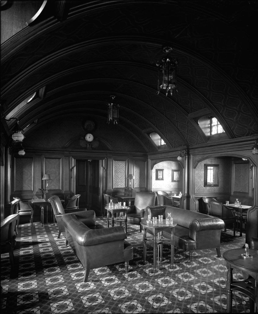 Detail of First Class Smoking Room on the 'Balmoral Castle' (1910) by Bedford Lemere & Co.
