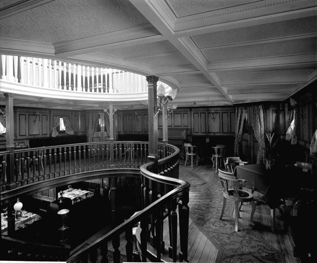 Detail of First Class Music and Recreation Room on the 'Highland Loch' (1911) by Bedford Lemere & Co.